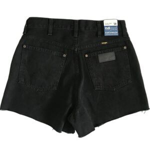 Wrangler Black High Rise Festival Cut Off Fray Denim Jean Shorts Sz 28 NWT